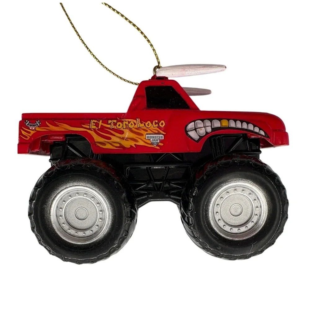 Kurt Adler Monster Jam El Toro Loco Christmas Ornament Red Bull Flame Truck